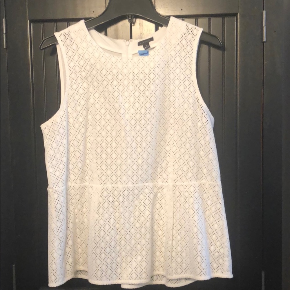 White sleeveless lace Shell Ann Taylor